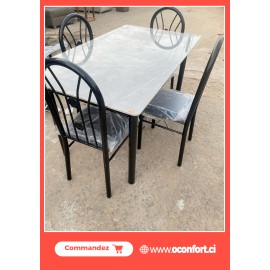 TABLE À MANGER EN MARBRE AVEC 04 CHAISES