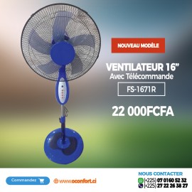 VENTILATEUR 16" AVEC TÉLÉCOMMANDE