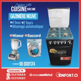 Gazinière 04 Feux + 01 Mixeur + 01 Raccord