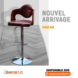 Tabouret de bar marron roulant