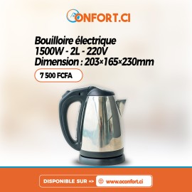 Bouilloire électrique 1500W - 2L - 220V - 203×165×230mm