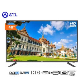 ATL Tv LED- ATL-40A1- 40 POUCES - 1 VGA - 2 USB - 2 HDMI - Rj45- NOIR- Garantie de 12 Mois