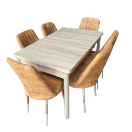 Table à manger avec 06 chaises en bois